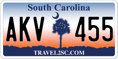 SC license plate AKV455