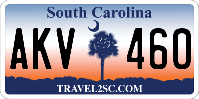 SC license plate AKV460