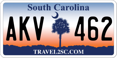 SC license plate AKV462