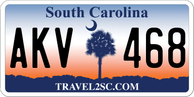 SC license plate AKV468