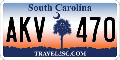 SC license plate AKV470