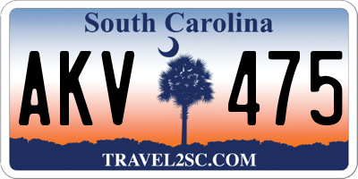 SC license plate AKV475