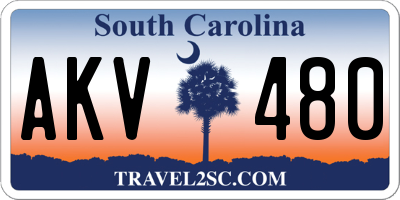SC license plate AKV480