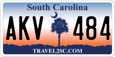 SC license plate AKV484