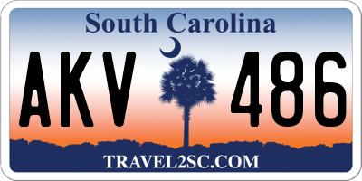 SC license plate AKV486