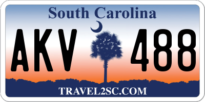 SC license plate AKV488