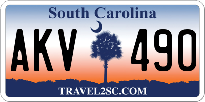 SC license plate AKV490