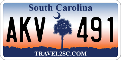 SC license plate AKV491