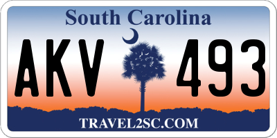 SC license plate AKV493