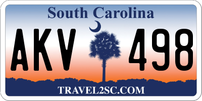 SC license plate AKV498