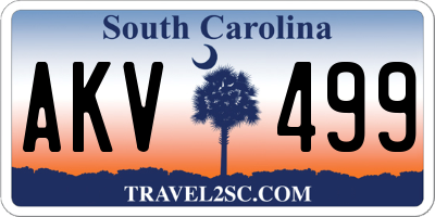 SC license plate AKV499