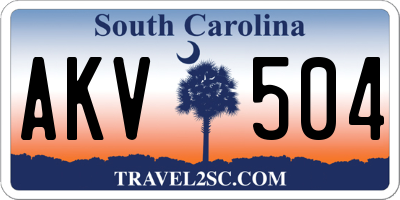 SC license plate AKV504