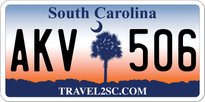 SC license plate AKV506