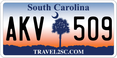 SC license plate AKV509