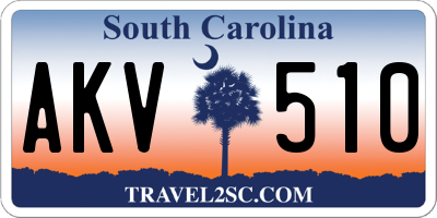 SC license plate AKV510
