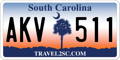 SC license plate AKV511