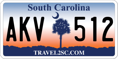 SC license plate AKV512