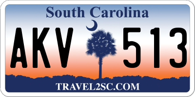 SC license plate AKV513