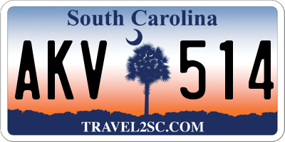 SC license plate AKV514