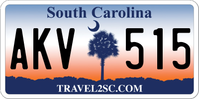 SC license plate AKV515