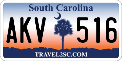 SC license plate AKV516