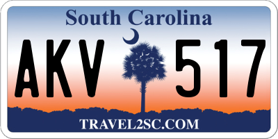 SC license plate AKV517