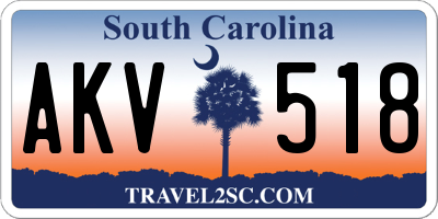 SC license plate AKV518