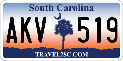 SC license plate AKV519