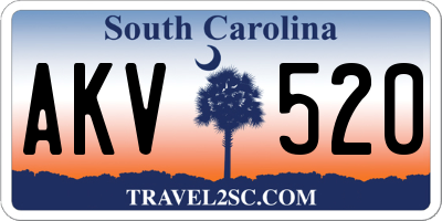SC license plate AKV520