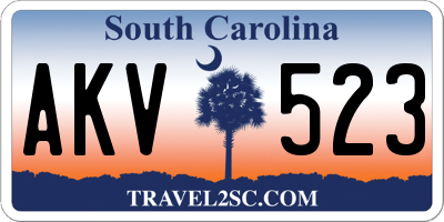 SC license plate AKV523