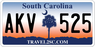 SC license plate AKV525