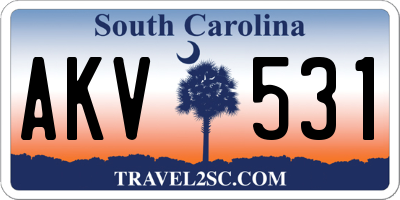 SC license plate AKV531