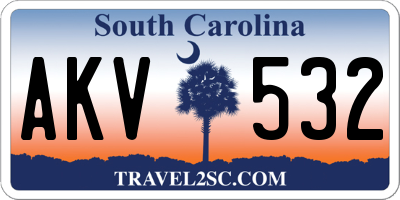 SC license plate AKV532