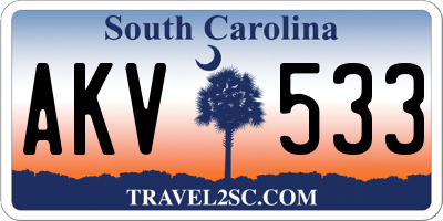SC license plate AKV533