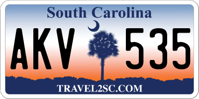 SC license plate AKV535