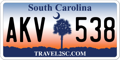 SC license plate AKV538