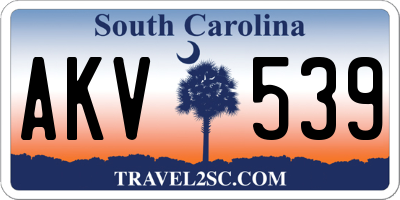 SC license plate AKV539