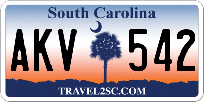 SC license plate AKV542