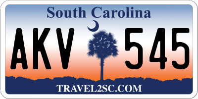 SC license plate AKV545