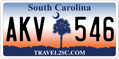 SC license plate AKV546