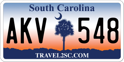 SC license plate AKV548