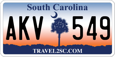 SC license plate AKV549