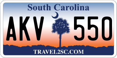 SC license plate AKV550