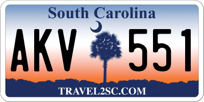 SC license plate AKV551