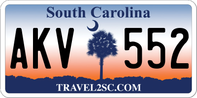 SC license plate AKV552