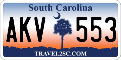 SC license plate AKV553