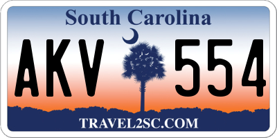 SC license plate AKV554