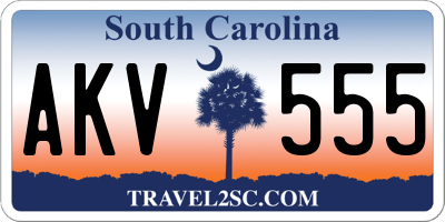 SC license plate AKV555