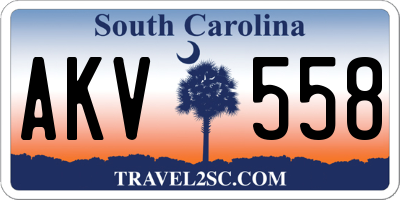 SC license plate AKV558