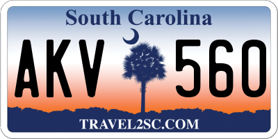 SC license plate AKV560